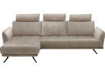 Ecksofa DIE PLANBAR "MP-IN20041 L-Form", grau (smoke), B:285cm H:84cm T:178cm, 100% Polyester, Sofas, Ecksofa, optional Sitztiefenverstellung und Kopfstützen