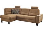 Ecksofa DIE PLANBAR "PP-PF23172 L-Form, Breite 244 cm", braun (zimt), B:244cm H:88cm T:160cm, 100% Polyester, Sofas, Ecksofa, Eckgarnitur mit besonders kleinem Stellmaß ca. 160 x 244 cm