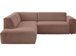 Ecksofa DIE PLANBAR "MP-IN24083", harry rose, B:254cm H:75cm T:227cm, 100% Polyester, Sofas, Ecksofa, SoftSitz-Kaltschaumpolsterung, wahlweise mit motorischer Vorziehbank