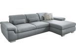 Ecksofa DIE PLANBAR "MP-IN17041 L-Form, Breite 325 cm", grau (steel), B:325cm H:85cm T:195cm, 100% Polyester, Sofas, Ecksofa, mit Sitztiefenverstellung, optional Kopfteilverstellung & Bettfunktion