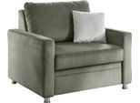 Schlafsofa DIE PLANBAR "MP-PD19021", grün (olive), B:106cm H:90cm T:100cm, 100% Polyester, Sofas, Schlafsofa, mit Längsschläferfunktion 80x210 cm