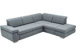 Ecksofa DIE PLANBAR "MP-IN17041 L-Form, Breite 320 cm", grau (steel), B:320cm H:85cm T:260cm, 100% Polyester, Sofas, Ecksofa, mit Sitztiefenverstellung, optional Kopfteilverstellung & Bettfunktion
