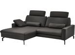 Ecksofa DIE PLANBAR "PN-EM20028 L-Form mit Kopfstützen", schwarz, B:248cm H:114cm T:179cm, Sofas, Ecksofa, wahlweise mit motorischem Canape