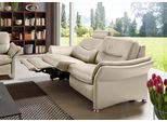 2,5-Sitzer HUKLA "HU-SF15058 Ledersofa, Breite 194 cm", beige (torro ecru), B:194cm H:91cm T:92cm, Sofas, 2 5-Sitzer, aus Leder, optional Kopfstütze u. WallAway-Funktion