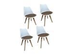 HTI-Living Stuhl Atlanta Weiß, Velvet Braun