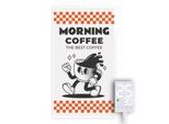 Heidenfeld Infrarotheizung HF-HP105, mit Bild, 16 Motive, 10 J. Garantie, Thermostat, Wandmontage (1000 Watt, Morning Coffee)