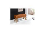 CHILLROI Design Turnbock Sitzbank Echtleder Gaderobenbank Turnhocker Hocker Bank