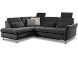 Ecksofa DIE PLANBAR "MP-IN20016 L-Form mit Kaltschaum-Polsterung", schwarz, B:242cm H:87cm T:116cm, 100% Polyester, Sofas, Ecksofa, wahlweise mit Kopfstützen und Bettfunktion, mit Kaltschaum-Polsterung