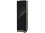Vorratsschrank KOCHSTATION "KS-Virginia", schwarz (schwarz hochglanz), B:50cm H:165cm T:60cm, Holzwerkstoff, MDF, Schränke, Vorratsschrank, 50 cm breit, für viel Stauraum
