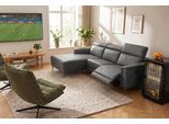 Ecksofa OTTO HOME "LUND, L-Form, 261cm, man. o. elektr. Relaxfunktion (mit USB-A)", grau, B:261cm H:97cm T:179cm, Kunstleder 100% Polyurethan, Sofas, Ecksofa, und Kopfteilverstellung