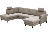 Wohnlandschaft DIE PLANBAR "ZE-EM18013 U-Form, Breite 305 cm", milan beige, B:305cm H:90cm T:200cm, 100% Polyester, Sofas, Wohnlandschaft, wahlweise mit Kopfstützen und Liegearmlehne