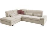 Ecksofa DIE PLANBAR "MP-IN16012 L-Form mit Federkern-Polsterung", beige (natur), B:312cm H:85cm T:260cm, 85% Polyester;15% Nylon, Sofas, Ecksofa, inkl. Sitztiefenverstellung, optional mit Funktionen