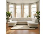 Wohnlandschaft DOMO COLLECTION "FLORES 293x180x86 cm, hochwertig, komfortabel, U-Form", beige (creme), B:293cm H:86cm T:180cm, 100% Polyester, Sofas, Wohnlandschaft, wahlw. mit Bettfunktion, wahlw. mit Federkern, Unser Dauertiefpreis