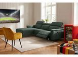 Ecksofa OTTO HOME "LUND, L-Form, 261cm, man. o. elektr. Relaxfunktion (mit USB-A)", grün (dunkelgrün), B:261cm H:97cm T:179cm, Webstoff 100% Polyester, Sofas, Ecksofa, und Kopfteilverstellung