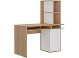 Schreibtisch GAMI "NEX", eiche blond nachbildung, eiche blond nachbildung, uni weiß, eiche blond nachbildung, B:120cm H:72cm T:60cm, Tische, Schreibtisch, Ein Schreibtisch mit optimalem Stauraum