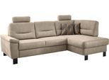 Ecksofa DIE PLANBAR "PP-PF23172 L-Form, Breite 244 cm", beige (mandel), B:244cm H:88cm T:160cm, 100% Polyester, Sofas, Ecksofa, Eckgarnitur mit besonders kleinem Stellmaß ca. 160 x 244 cm