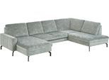 Wohnlandschaft DIE PLANBAR "ZE-EM20028 U-Form, Breite 332 cm", grau (amira salbei), B:332cm H:89cm T:220cm, 100% Polyester, Sofas, Wohnlandschaft, wahlweise mit Kopfstützen und Sitztiefenverstellung