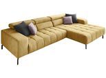Ecksofa DIE PLANBAR "MP-IN18022 L-Form", gelb (curry), B:321cm H:74cm T:190cm, 100% Polyester, Sofas, Ecksofa, mit Kopfteilverstellung & Zierkissen, optional Sitztiefenverstellung