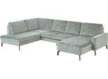 Wohnlandschaft DIE PLANBAR "ZE-EM20028 U-Form, Breite 332 cm", grau (amira salbei), B:332cm H:89cm T:220cm, 100% Polyester, Sofas, Wohnlandschaft, wahlweise mit Kopfstützen und Sitztiefenverstellung