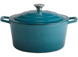 Kochtopf APS "Stars", blau (türkis), B:28cm H:13cm L:28cm Ø:28cm, Töpfe, Kochtopf, langlebigt und robust, Induktion, rund