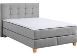Boxspringbett HOME AFFAIRE "Moulay", grau, B:154cm L:231cm, Komplettbetten, Boxspringbett, inkl. Topper, in Überlänge 220 cm, 3 Härtegrade, auch in H4