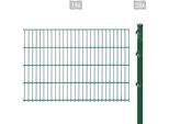 Doppelstabmattenzaun ARVOTEC "ESSENTIAL 83 zum Einbetonieren", grün (dunkelgrün), H:83cm, Kunststoff, Stahl, Zaunelemente, Zaunhöhe 83 cm, Zaunlänge 2 - 60 m