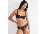 Balconette-BH TRIUMPH "Comfort Allure", Damen, Gr. 80, Cup C, schwarz, Microtouch, Obermaterial: 66% Polyamid, 24% Polyester, 10% Elasthan, BHs Balconette-BH, Komfort-Bügel, verzierte Träger, Spitze, weich