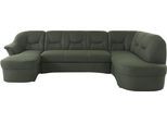 Wohnlandschaft DOMO COLLECTION "SARAFINA 295x83x180 cm, auch mit Federkern für mehr Sitzkomfort", grün, B:295cm H:83cm T:180cm, Luxus-Microfaser (92% Polyester, 8% Nylon);Microfaser PRIMABELLE (100% Polyester);Microfaser PRIMABELLE (100% Polyester) / Struktur (90% Polyester; 10% Polyacryl), Sofas, Wohnlandschaft, whlw. mit Bettfunktion, elegantes Design, U-Form
