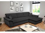 Ecksofa DOMO COLLECTION "FRANZI 278x170x81 cm, Steppung im Sitzbereich, L-Form", grau (graphite), B:278cm H:81cm T:170cm, Flachgewebe (100% Polyester);Chenille (100% Polyester), Sofas, Ecksofa, mit Kopfteilverstellung, Flachgewebe, graphite