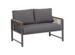 Ambia Garden Loungesofa , Naturfarben, Dunkelgrau , Metall, Kunststoff, Textil , Füllung: Polyester,Schaumstoff, Polyester , einzeln stellbar , 120x72x73 cm , Gartenmöbel, Loungemöbel, Outdoor-Sofas