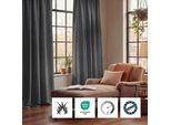 Vorhang NEUTEX FOR YOU "SALITOS-NXFR", dunkelgrau, B:200cm H:230cm, Obermaterial: 100% Polyester, Gardinen, Dim-Out / verdunkelnd - schwer entflammbar / FR
