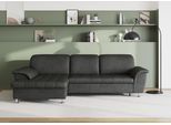 Ecksofa DOMO COLLECTION "FRANZI 278x170x81 cm, Steppung im Sitzbereich, L-Form", grau (dunkelgrau), B:278cm H:81cm T:170cm, Flachgewebe (100% Polyester);Chenille (100% Polyester), Sofas, Ecksofa, wahlweise mit Bettfunktion, Bettkasten und Kopfteilverstellung