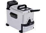 TEFAL Fritteuse "Oleoclean Compact", silber (edelstahlfarben), B:29,4cm H:37,3cm T:42,5cm, Fritteusen, 2 L, Deckel mit Filter, Sichtfenster, Temperaturkontrolle, FR7016
