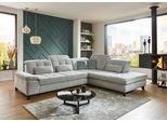Ecksofa DIE PLANBAR "MP-IN18012 L-Form mit Kaltschaum-Polsterung", santos silber, B:310cm H:85cm T:260cm, 100% Polyester, Sofas, Ecksofa, mit Sitztiefenverstellung, optional Kopfteilverstellung & Bettfunktion