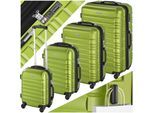 tectake® Hartschalenkoffer-Set, 4-teilig, aus robustem ABS-Kunststoff, 360° drehbare, abnehmbare Rollen, TSA-Zahlenschloss