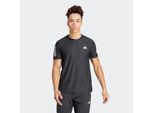 Laufshirt ADIDAS PERFORMANCE "OWN THE RUN", Herren, Gr. XL, schwarz, Obermaterial: 86% Polyester, 14% Elasthan, clean, normal, Rundhals, Shirts Laufshirt