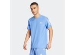 Laufshirt ADIDAS PERFORMANCE "OWN THE RUN", Herren, Gr. S, blau (blau fusion), Obermaterial: 86% Polyester, 14% Elasthan, normal, Rundhals, Shirts Laufshirt