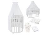 Waldin Babybett OWAL Kinderbett 7in1 mit Matratze, mitwachsendes Kinder-Bett