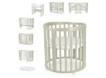 Waldin Babybett OWAL Kinderbett 7in1 mit Matratze, mitwachsendes Kinder-Bett