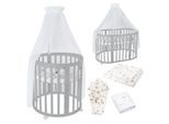 Waldin Babybett OWAL Kinderbett 7in1 mit Matratze, mitwachsendes Kinder-Bett