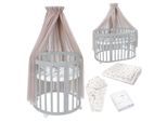 Waldin Babybett OWAL Kinderbett 7in1 mit Matratze, mitwachsendes Kinder-Bett