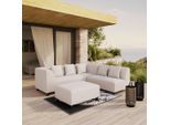 Gartenlounge Andonia Hellgrau Textil/metall 3-teilig 227/72/85 cm