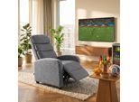 Relaxsessel HOME AFFAIRE "BERVILLE, TV-Sessel, Ruhesessel mit Schlaffunktion, Webstoff", grau (anthrazit), B:69cm H:104cm T:87cm, Sessel, Relaxsessel, Liegesessel mit manueller Relaxfunktion