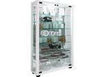 Standvitrine VCM "Glas Stand Vitrine Sammelvitrine Lumo Mini Spiegel", weiß, B:59cm T:18cm, Obermaterial: 100% Holz Wood., Schränke, Standvitrine