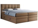 BOXSPRINGBETT ALVIN KING 140/200 Braun Kunstleder - H4