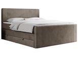 BOXSPRINGBETT KING DOREN 140/200 Braun Velvet - H3