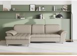 Ecksofa DOMO COLLECTION "FRANZI 278x170x81 cm, Steppung im Sitzbereich, L-Form", braun (schlamm), B:278cm H:81cm T:170cm, Flachgewebe (100% Polyester);Chenille (100% Polyester), Sofas, Ecksofa, wahlweise mit Bettfunktion, Bettkasten und Kopfteilverstellung