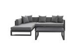 Amatio Pro Loungegarnitur, Anthrazit, Metall, Glas, Textil, Füllung: Schaumstoff,Polyester,Schaumstoff, L-Form, 248x180 cm, Loungemöbel, Gartenlounge-Sets