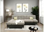 Ecksofa DOMO COLLECTION "100031 234x157 cm, kompakt, komfortabel & bequem, L-Form", weiß (weiß, grau), B:234cm H:80cm T:157cm, 90% Polyester, 10% Acryl, Sofas, Ecksofa, whlw. mit Bettfunktion und Armteilverstellung