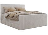 BOXSPRINGBETT TILIANO KING DUO 180/200 - Hellgrau Cord - H3